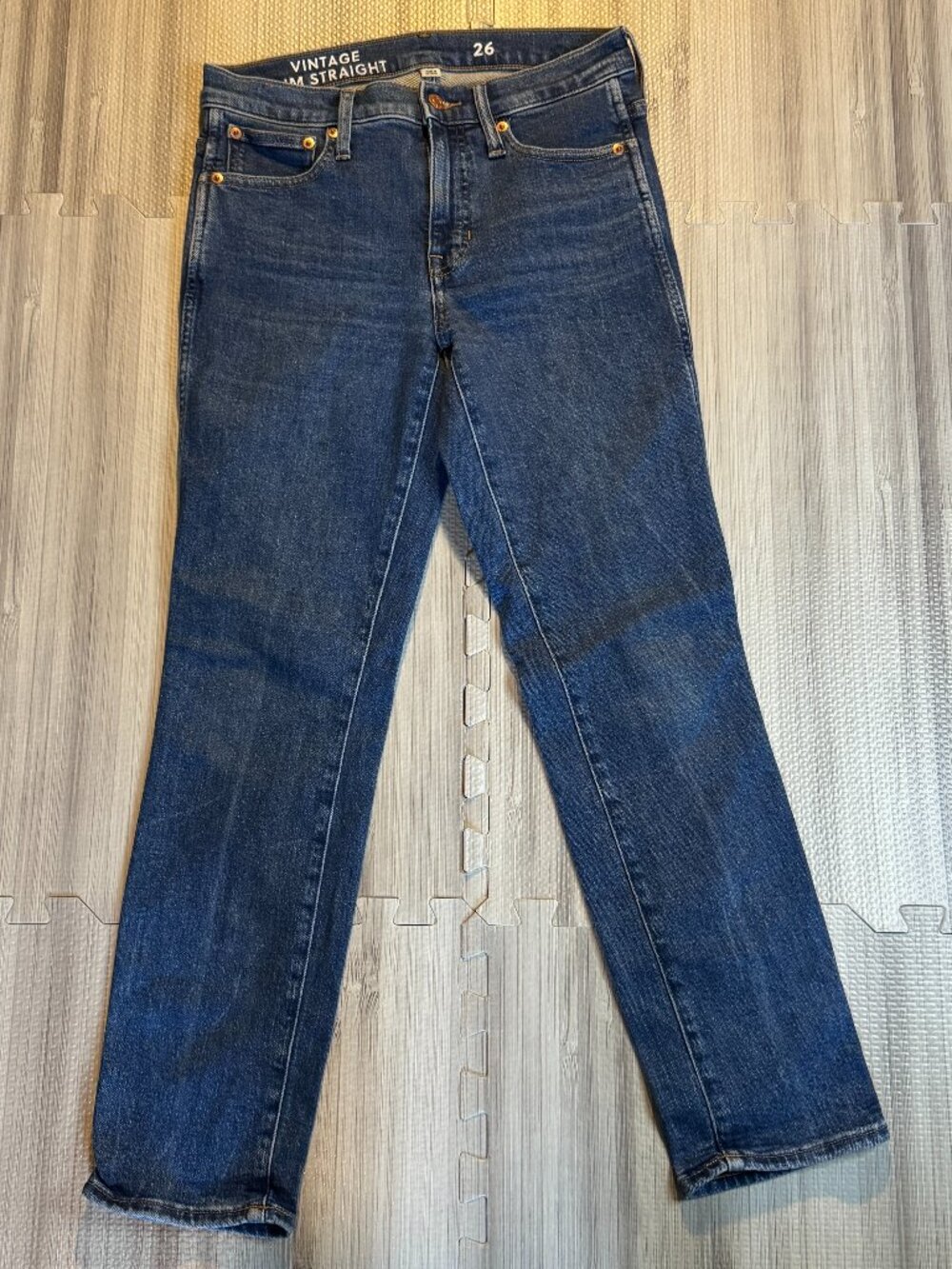 J.Crew 9" Mid-Rise Vintage Slim Straight Jeans Catskill Wash